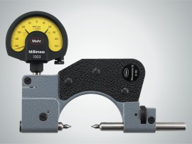 840 FG Třmenový kalibr s indikatorovým úchylkoměrem 0-50 mm, v dřevěné krabici,